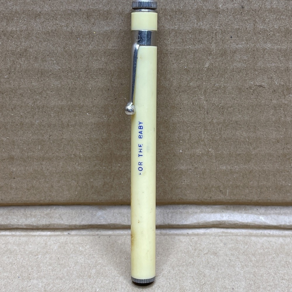 Vintage Baby Glass Thermometer w/ Original Case "For The Baby" Display Piece